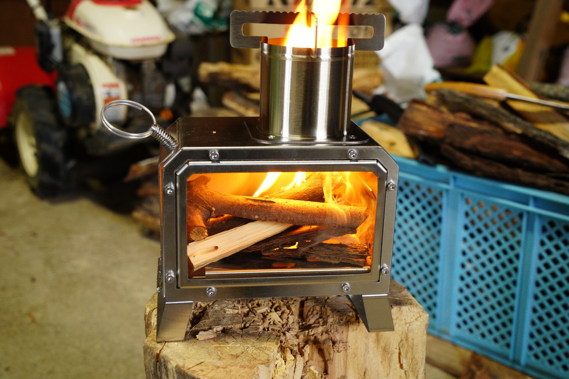 Soomloom薪ストーブMECA 小型テーブル暖炉 煙突付き ソロテント調理･